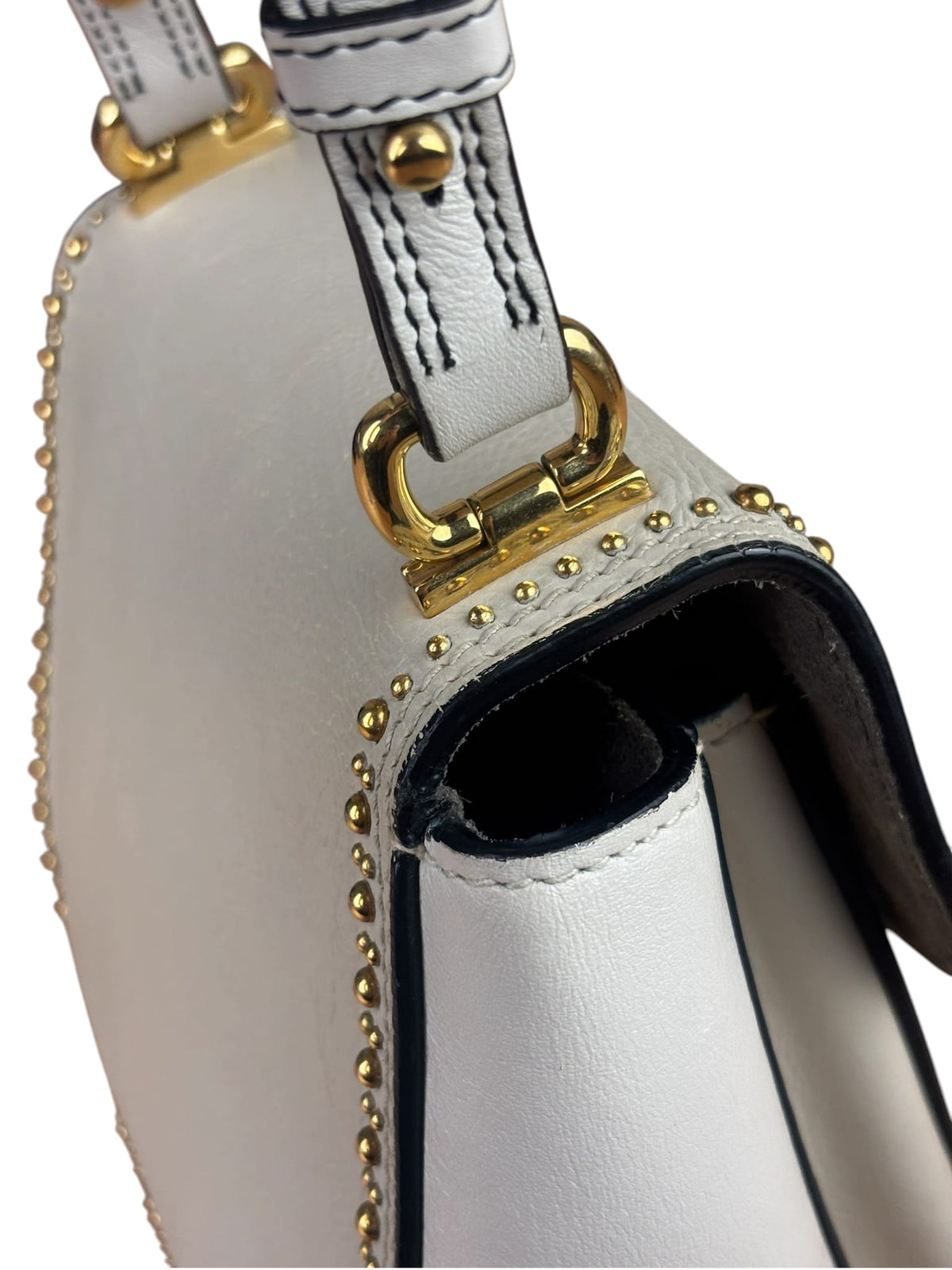 Miu Miu Cream Leather Dahlia Jewel Star Crossbody