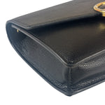 Fendi Black Leather F Envelope Wallet On Replacement Chain