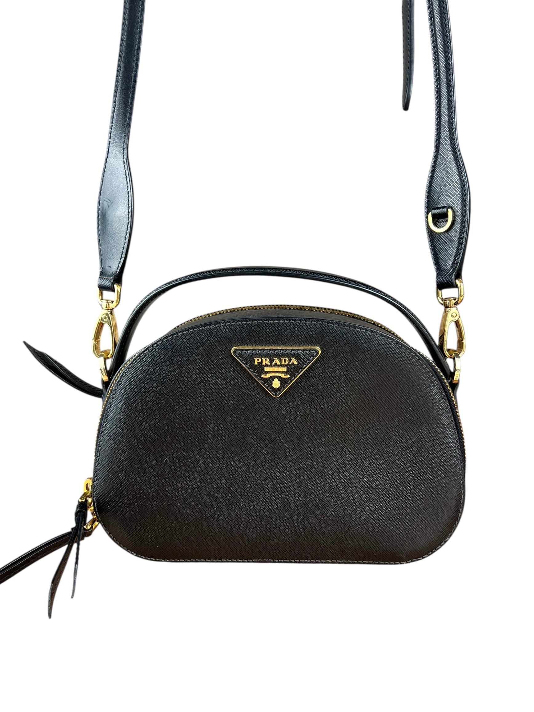 Prada Black Leather Odette Crossbody