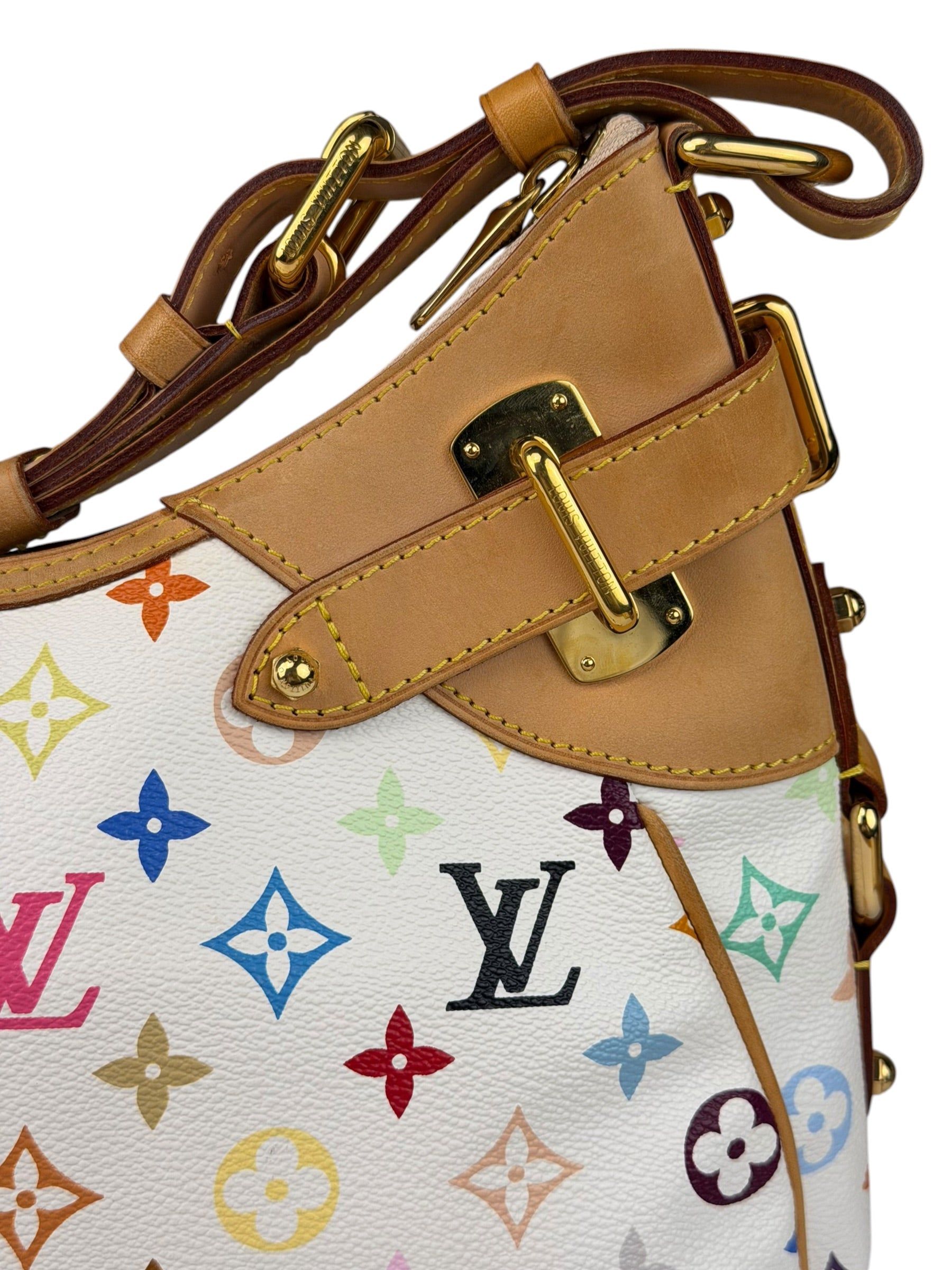 Louis Vuitton White Murakami Greta Hobo Shoulder Bag