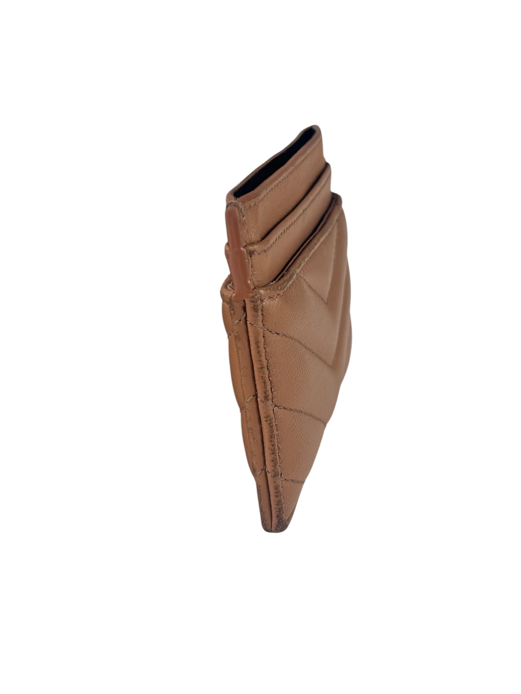 Yves Saint Laurent Dusty Rose Leather Cassandre Cardholder