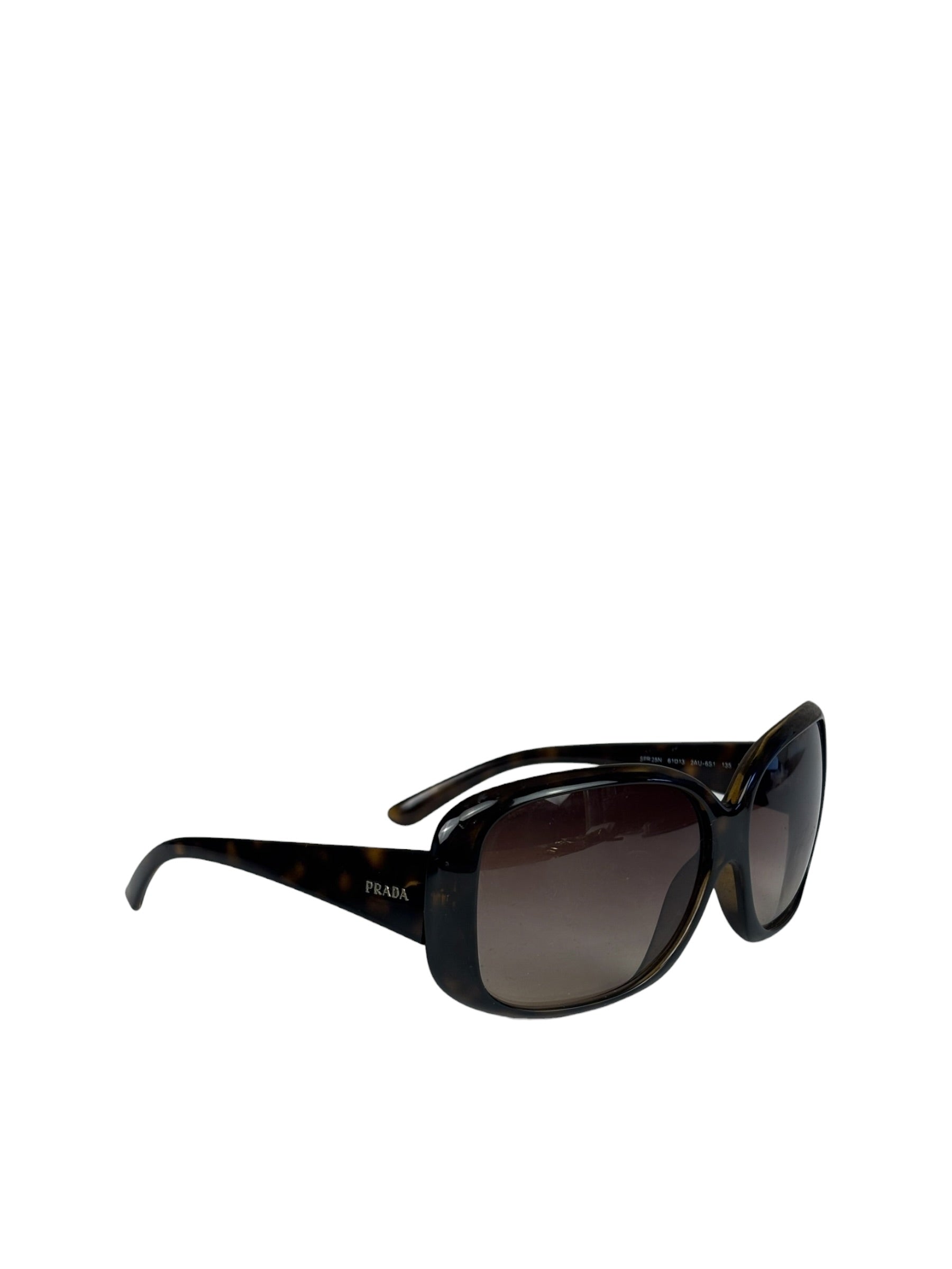 Prada SPR25N Brown Tortoiseshell Acetate Oversized Sunglasses