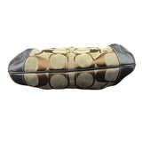 Coach Brown Leather Trim Signature Ergo Hobo Bag