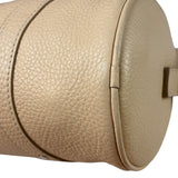 Burberry Cream Calfskin Barrel Shoulder Bag