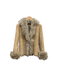 Vintage Lautreamont Beige Suede Fur Coat