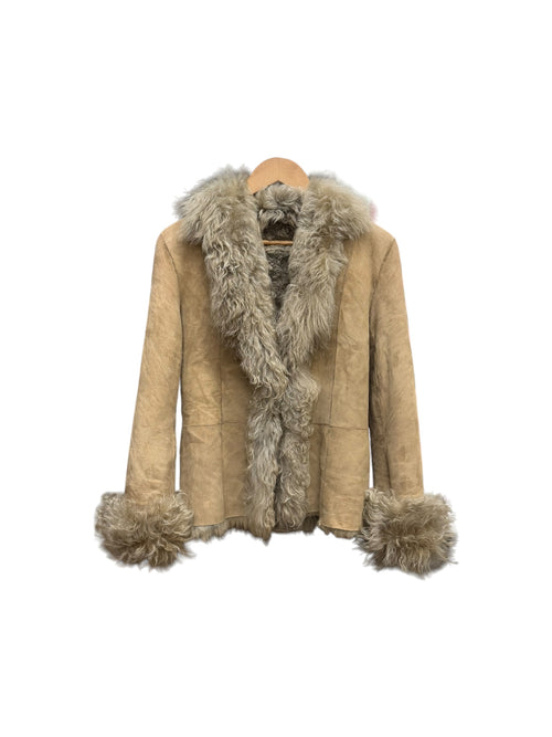 Vintage Lautreamont Beige Suede Fur Coat
