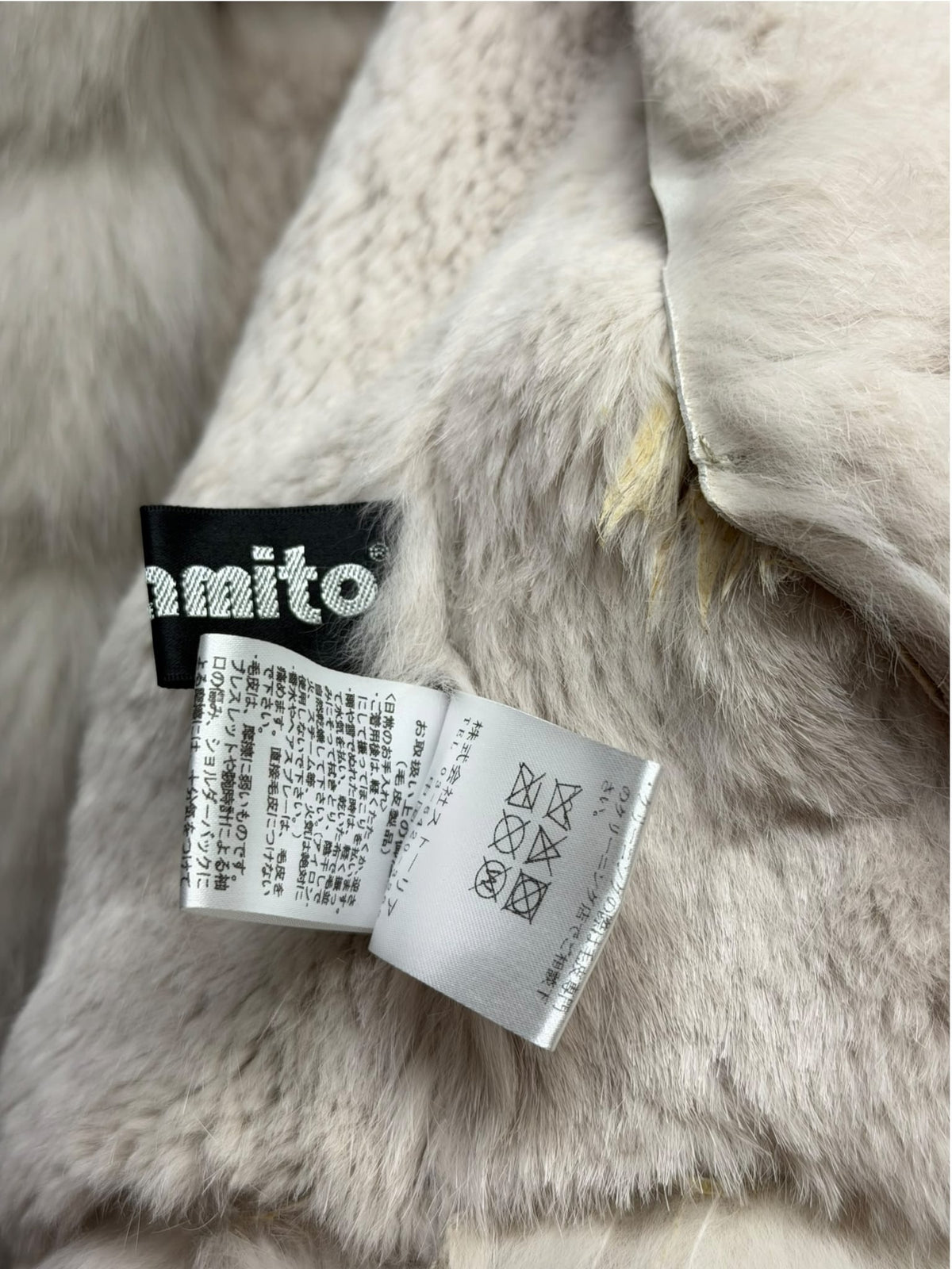 Vintage Bellucci Platinum Beige Suede Rabbit/Blue Fox Fur Long Coat