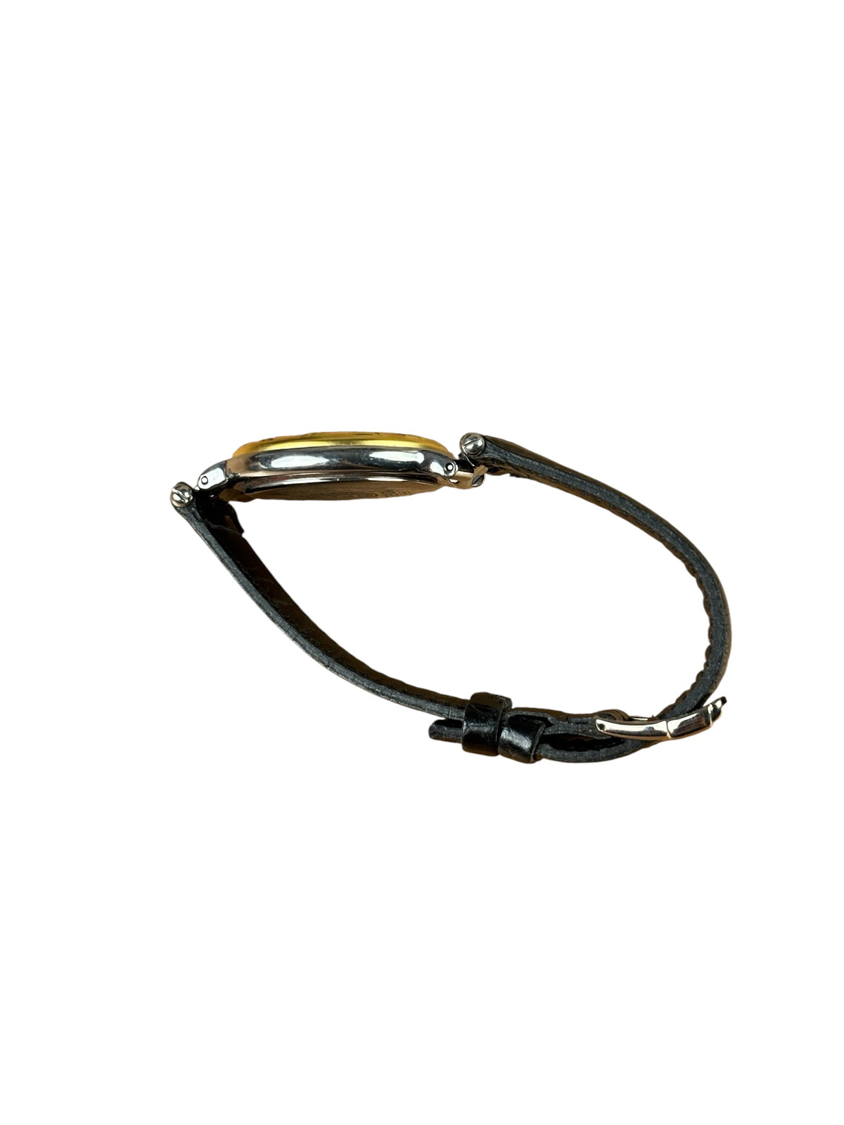 Fendi White Dial Gold Roman Bezel Black Strap