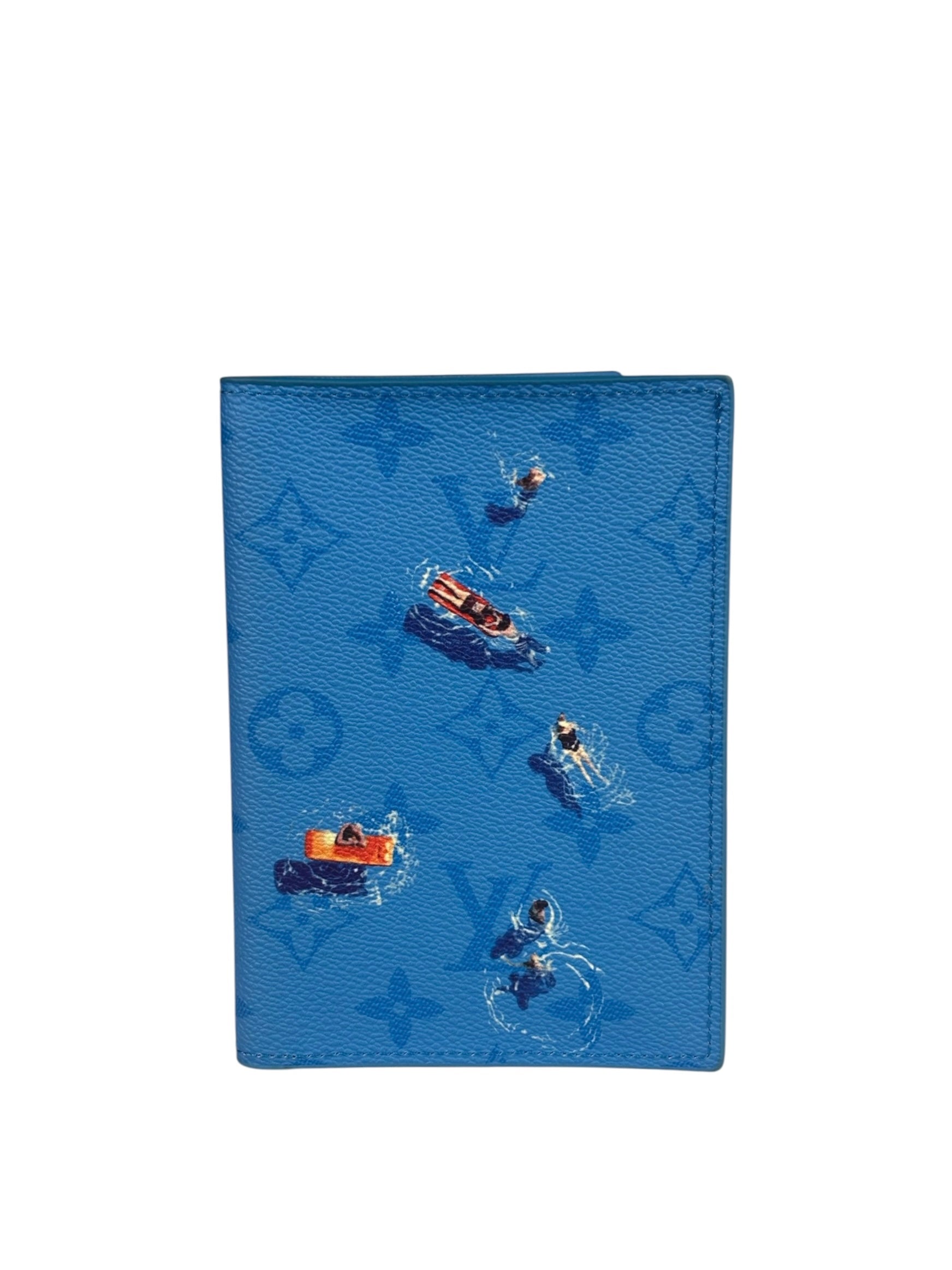 Louis Vuttion Pool Blue Monogram Passport Cover