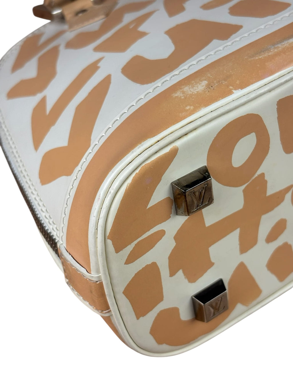 Louis Vuitton White/Beige Graffiti Alma Handbag PM