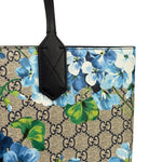 Gucci Blue/Beige GG Supreme Blooms Reversible Tote