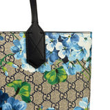 Gucci Blue/Beige GG Supreme Blooms Reversible Tote