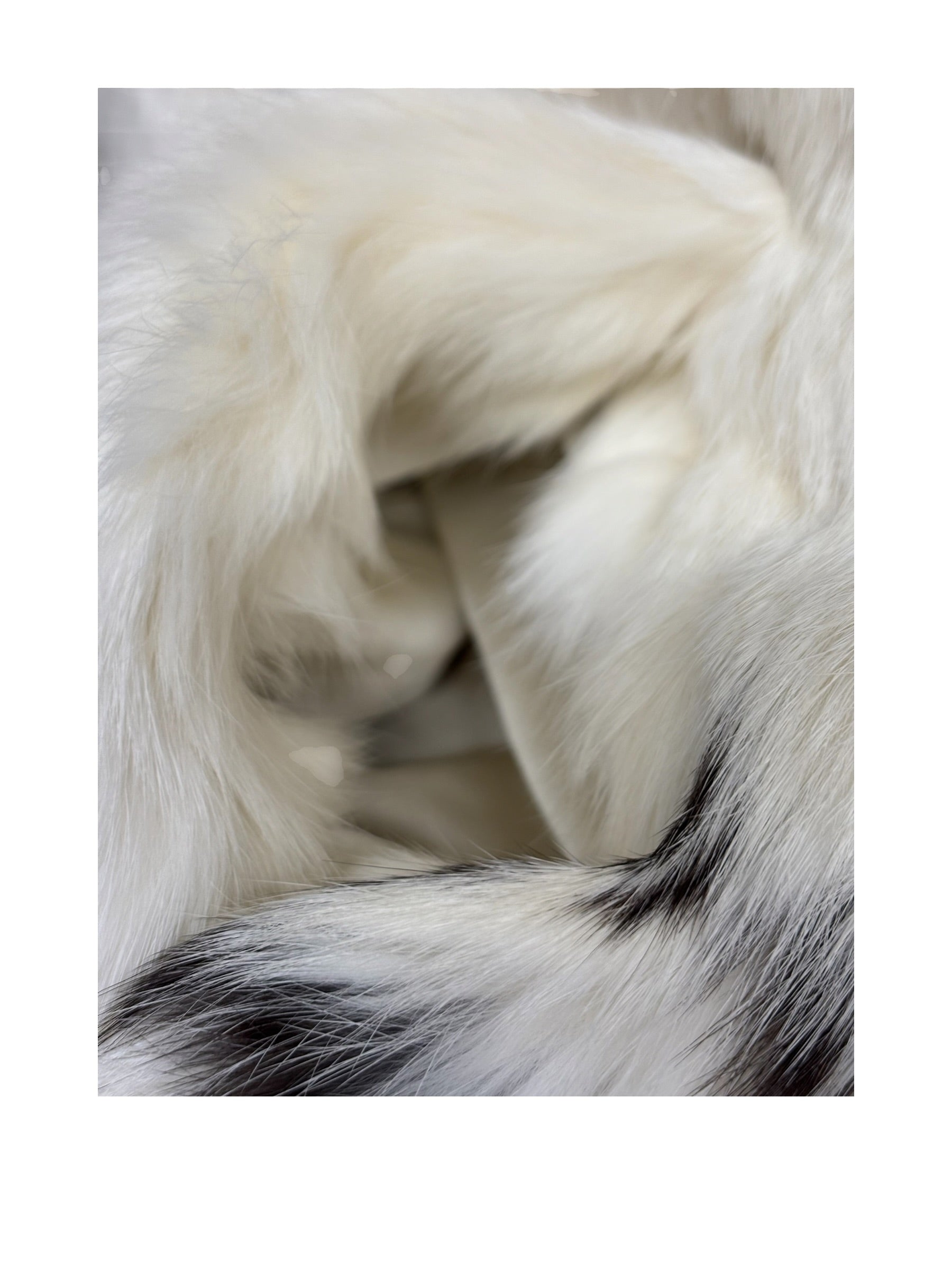 Vintage Cream/Brown Rabbit Fur Coat