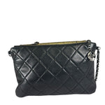 Chanel Black/Golden Quilted Lambskin Night Clutch On Chain Flap Bag 2012