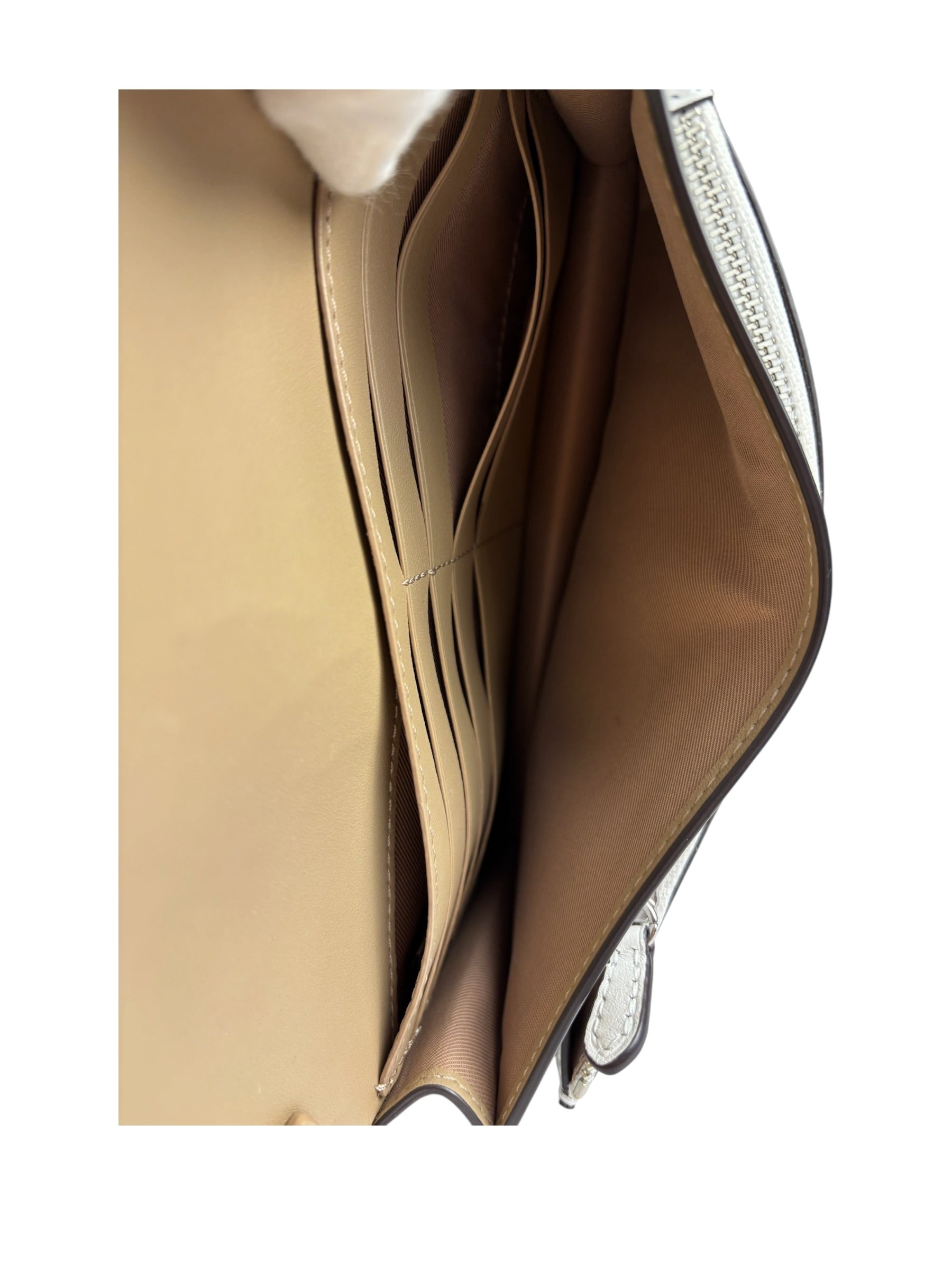 Coach Signature Canvas Anna Foldover Clutch White