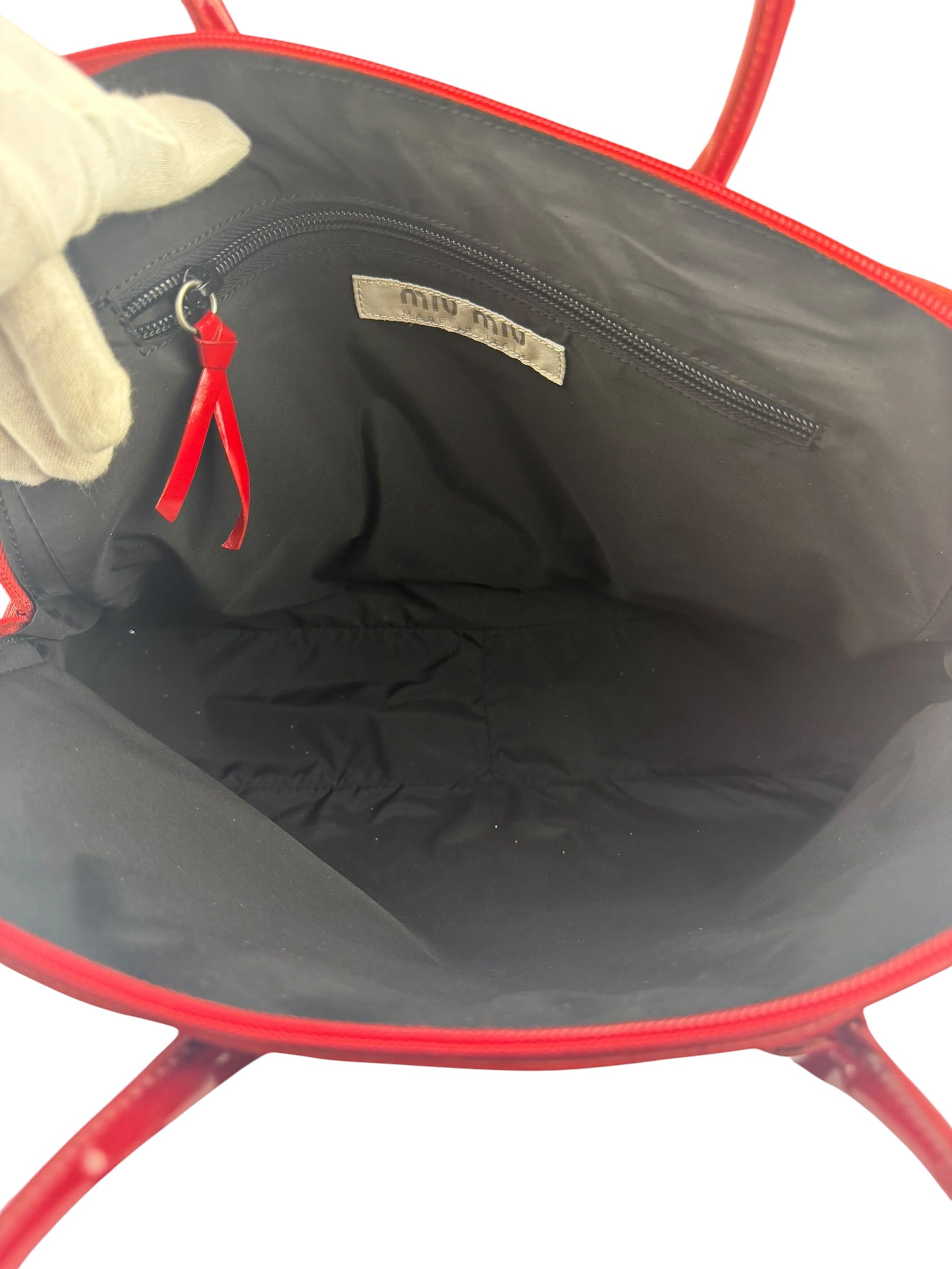 Miu Miu Glossy Candy Red Patent Leather Tote Bag