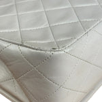 Chanel White Quilted Leather CC Flap Shoulder Bag 2013