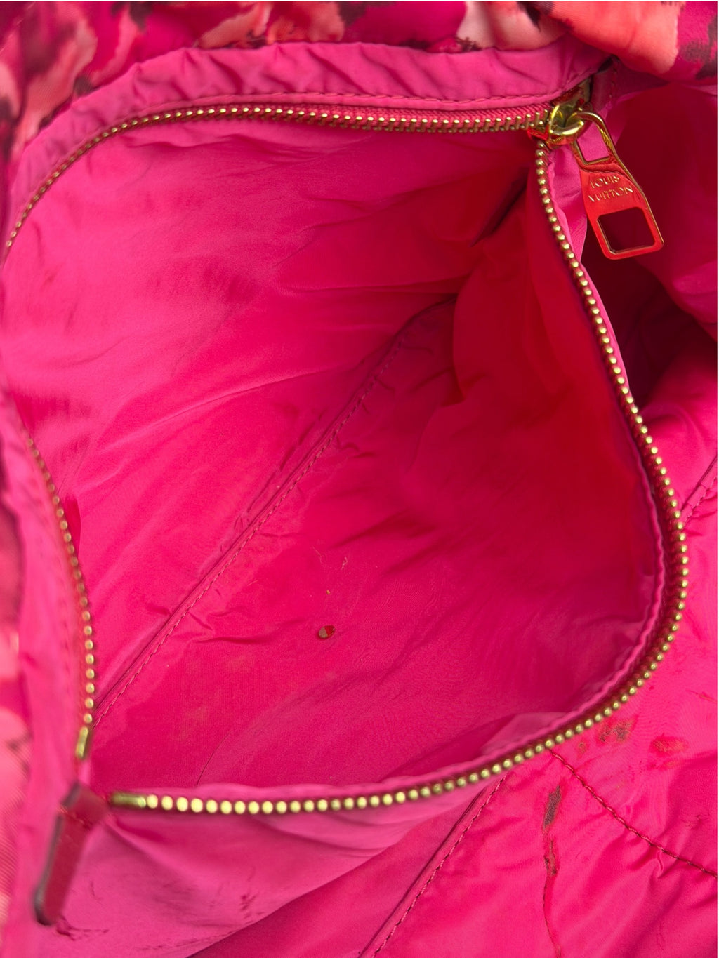 Louis Vuitton Pink Leather Trim Floral Ikat Noefull PM
