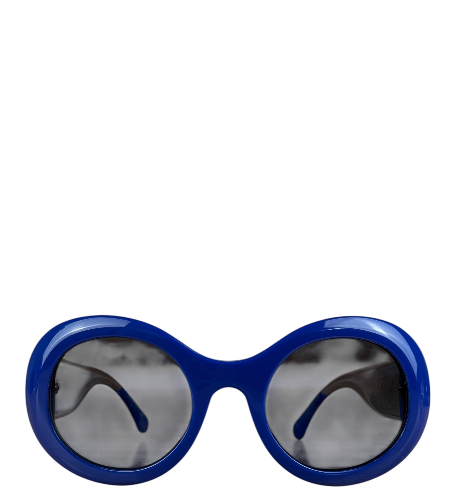 Chanel Vintage Blue Round Frame Sunglasses