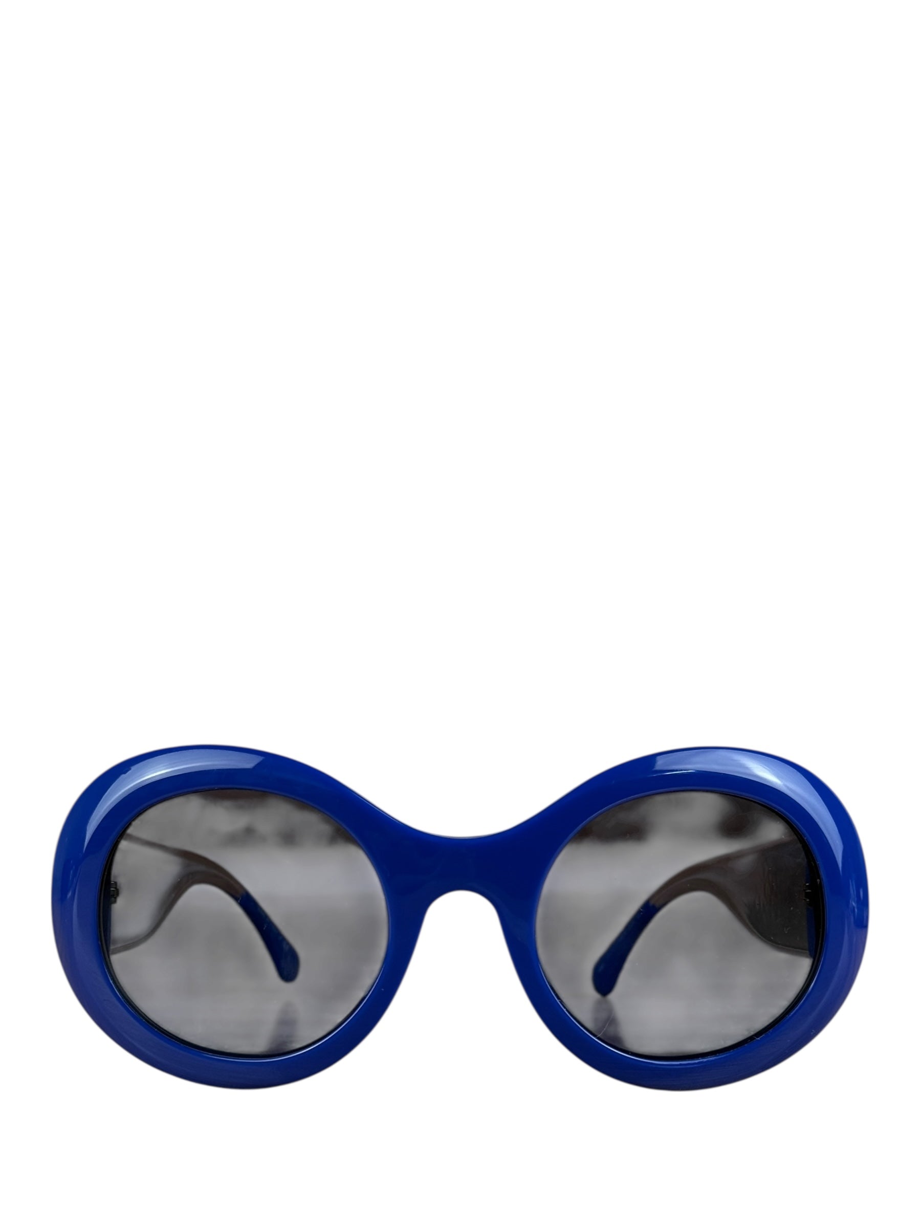 Chanel Vintage Blue Round Frame Sunglasses