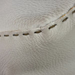 Fendi White Leather Selleria Baguette