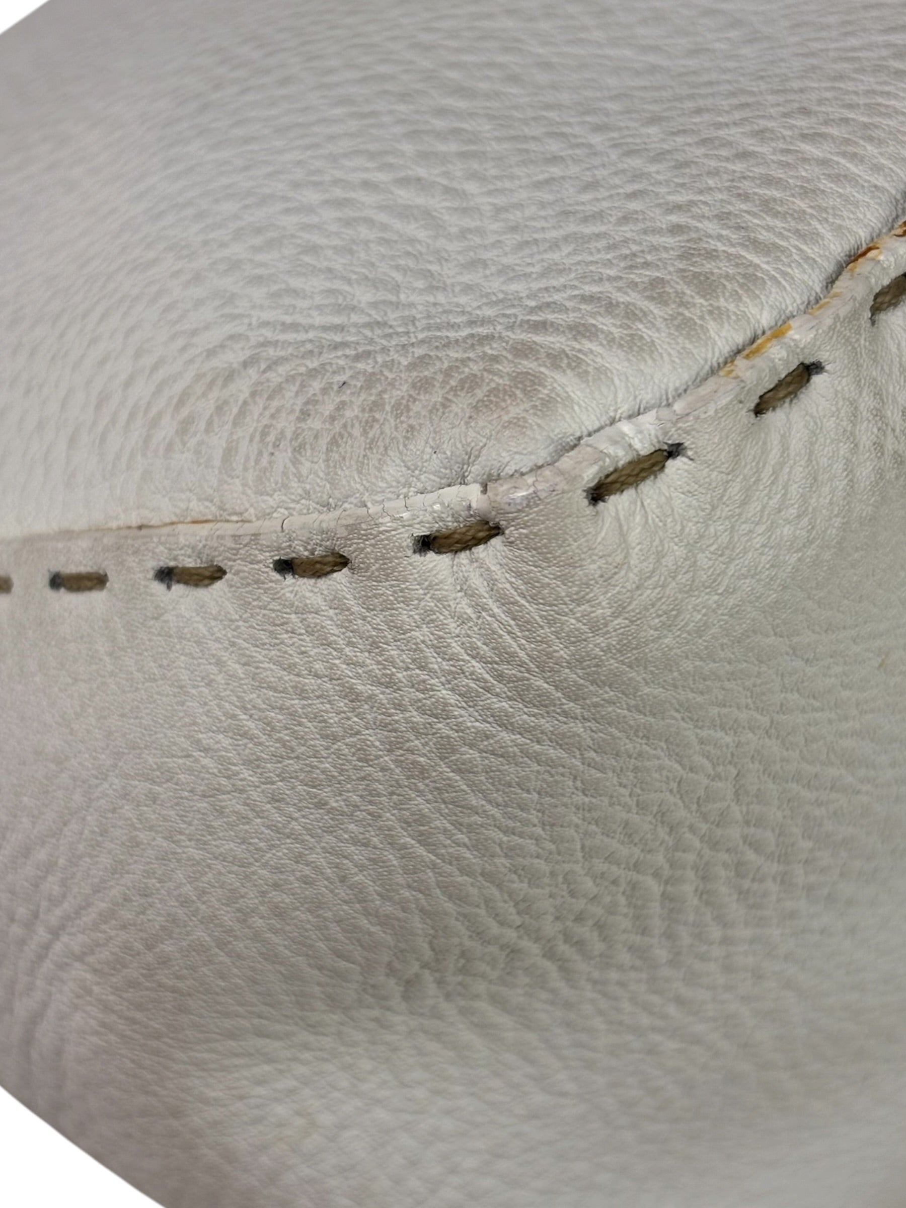 Fendi White Leather Selleria Baguette