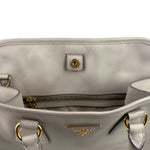 Prada Saffiano Lux Leather Grey 2Way Shopping Bag