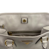 Prada Saffiano Lux Leather Grey 2Way Shopping Bag