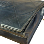 Chanel Black Diamond Stitch Flap CC Bag 1988