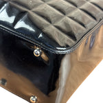 Chanel Glossy Black Patent Leather Chocolate Bar Tote Bag