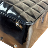 Chanel Glossy Black Patent Leather Chocolate Bar Tote Bag