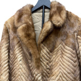 Vintage Light Brown Chevron Mink Fur Coat