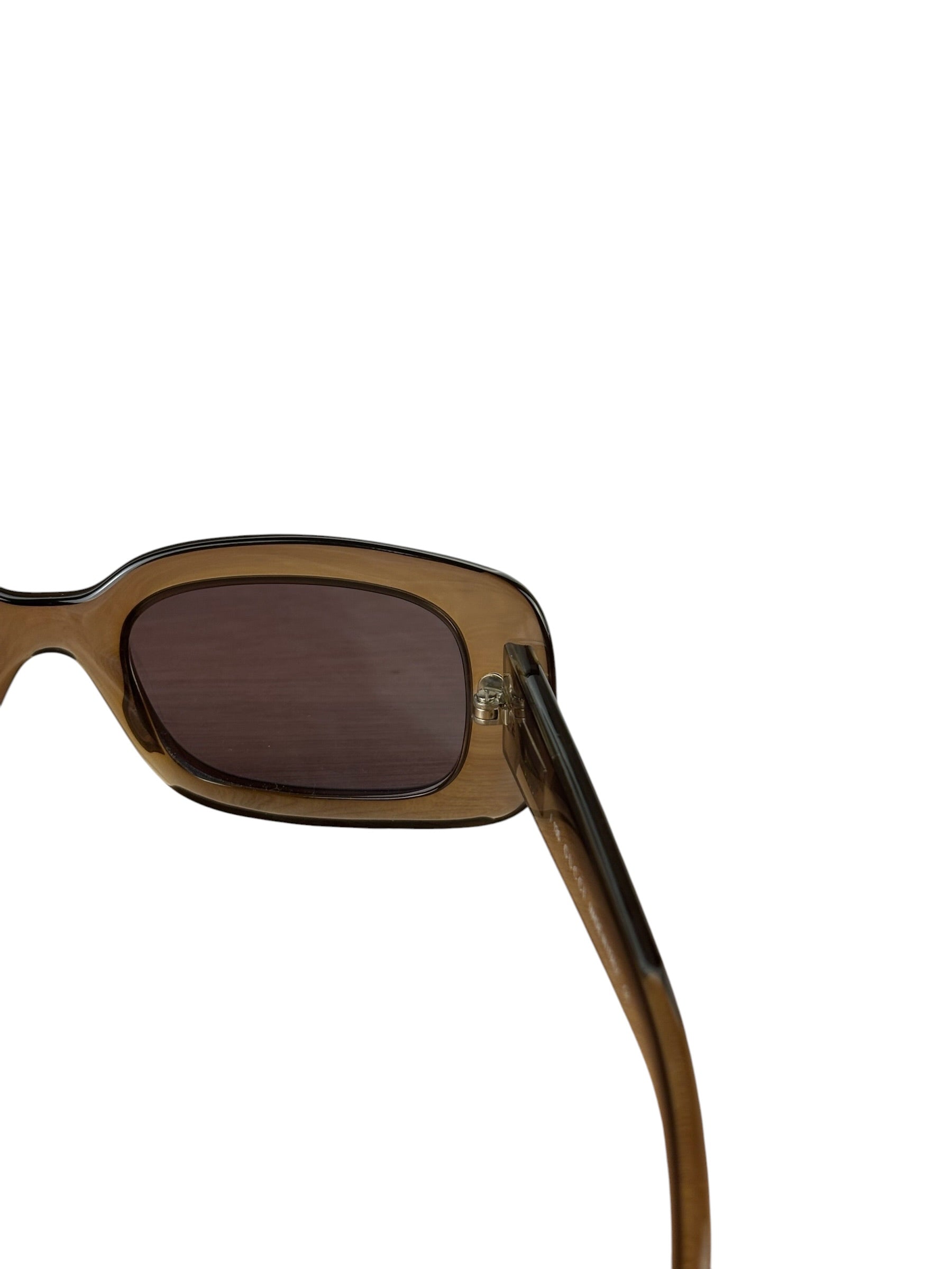 Gucci Translucent Grey Rectangular-Framed Sunglasses