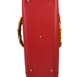 Gucci Red Leather Diana Bamboo Handle Tote