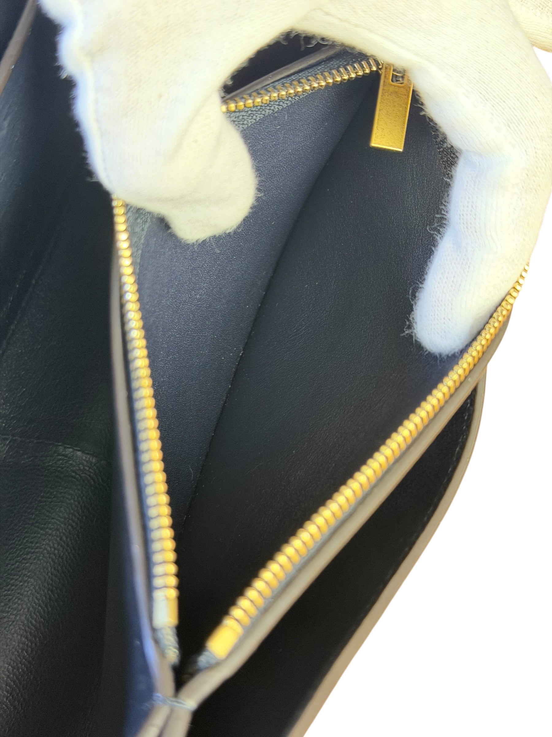 Celine Navy Blue/Burgundy Medium Frame Shoulder Bag