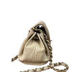 Chanel Beige Quilted Leather Accordion Double Flap Bag 2005