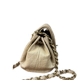 Chanel Beige Quilted Leather Accordion Double Flap Bag 2005