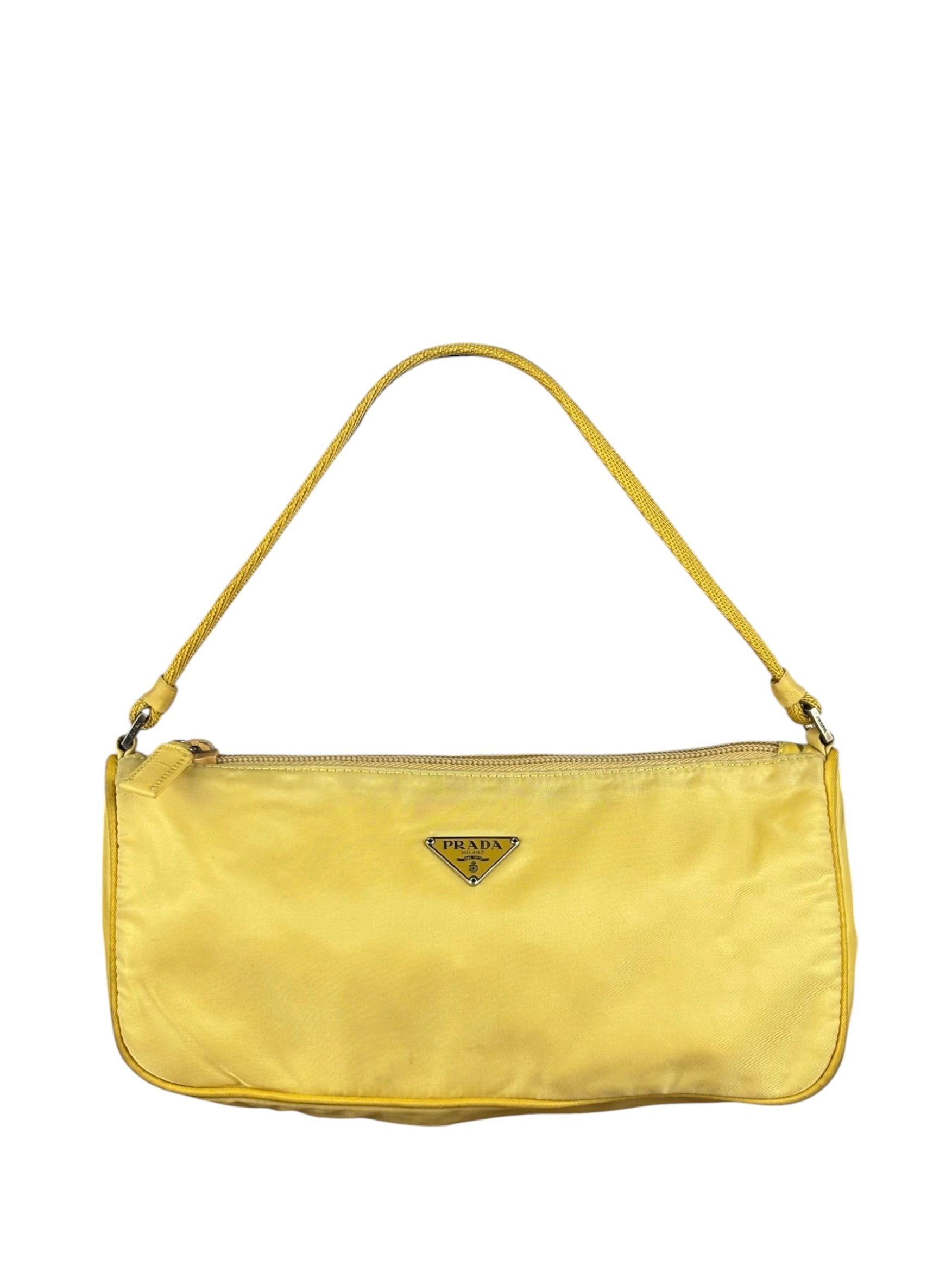 Prada Vintage Yellow Nylon Pochette