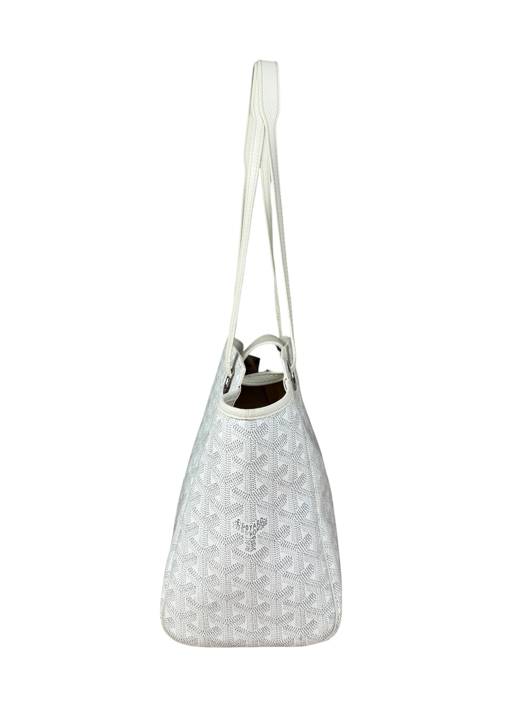 Goyard White Goyardine Sac Rouette PM Shoulder Tote