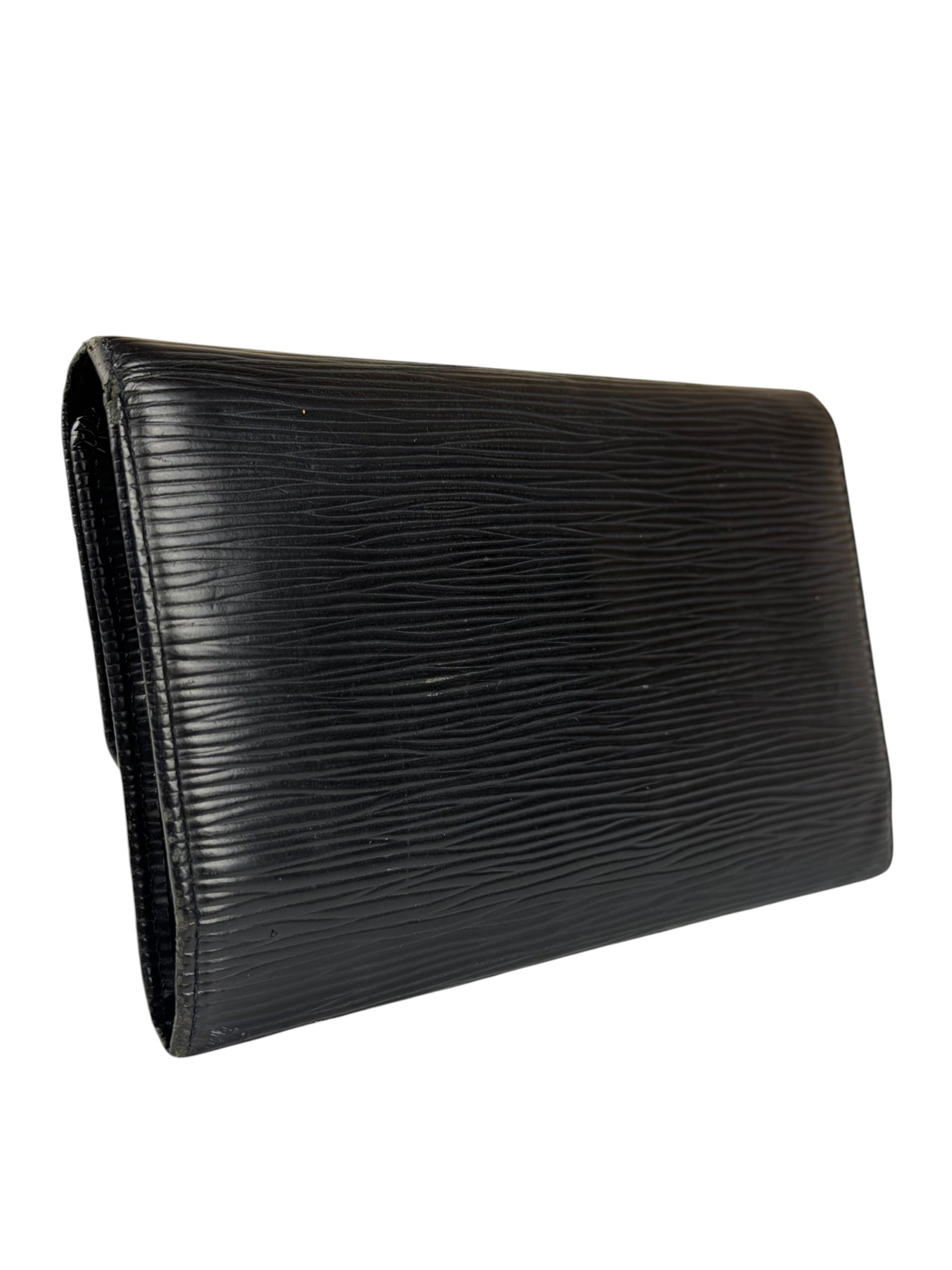Louis Vuitton Black Epi Leather Long Wallet