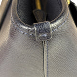 Coach Navy Crossgrain Leather City Zip Shoulder Bag