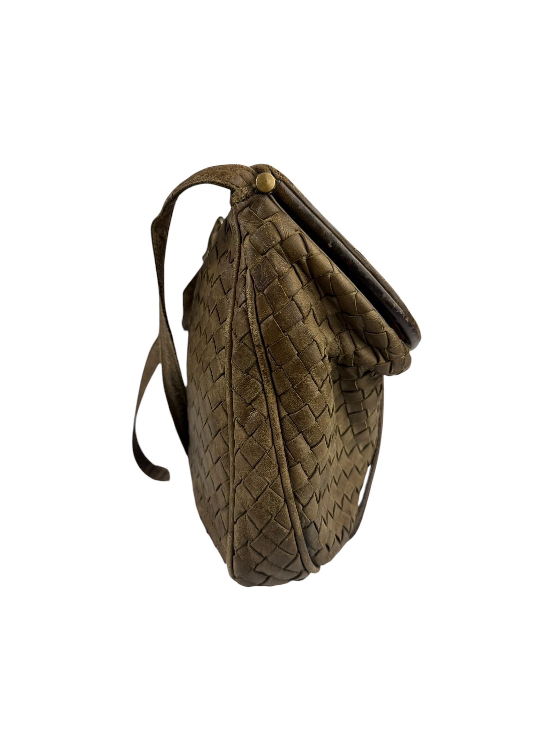 Bottega Veneta Brown Intrecciato Crossbody