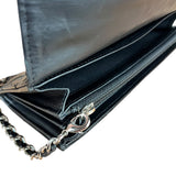 Chanel Black Patent Leather Wallet on Chain 2014