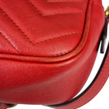 Gucci Red Leather Marmont Small Camera Bag