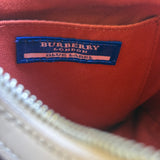 Burberry White/Beige Leather Trim Nova Check Pochette