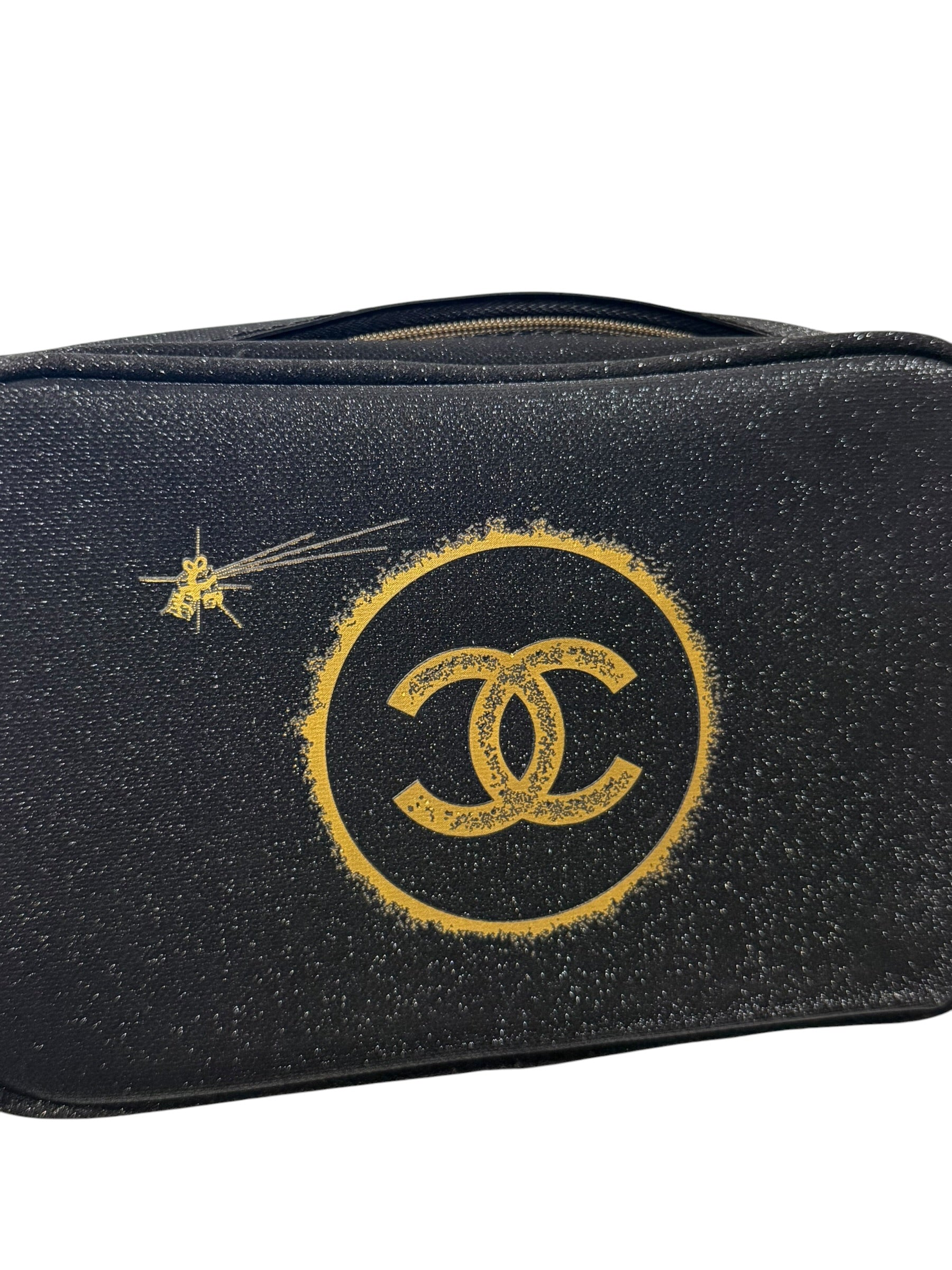 Chanel Beauty Line Shiny Black Cosmetic Pouch