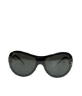 Chanel Black/Metallic Grey Shield Sunglasses