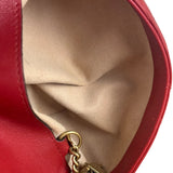 Gucci Red Chevron Quilted Matelasse Mini Leather Shoulder Bag