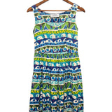 Prada Blue Lagoon Print Mid Length Dress