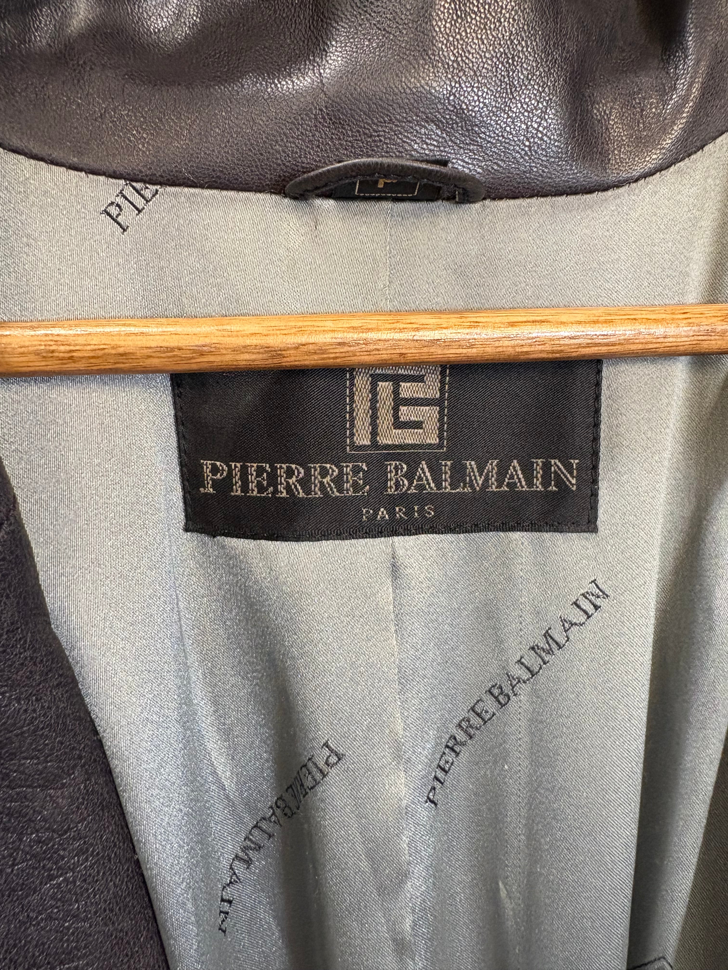 Pierre Balmain Vintage Purple Leather Coat